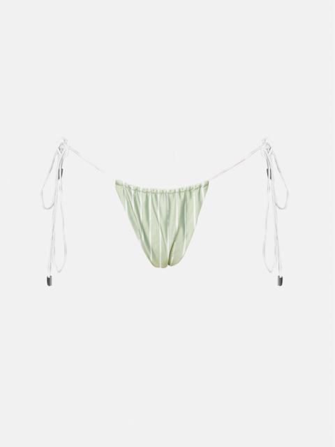 POSTER GIRL WOODS BIKINI BOTTOMS GREEN/WHITE PINSTRIPE