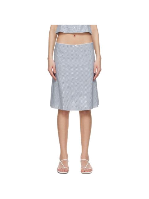 GUIZIO Blue & White Paloma Midi Skirt