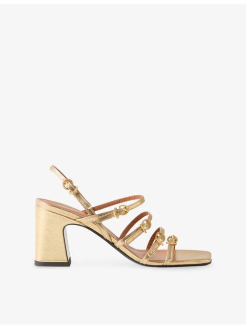 Claudie Pierlot Embellished Leather Heeled Sandals