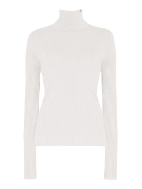 GABRIELA HEARST Peppe Knit Turtleneck in Ivory Cashmere Silk