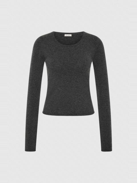 ST. AGNI Fine Merino Wool Long Sleeve Top - Charcoal Melange