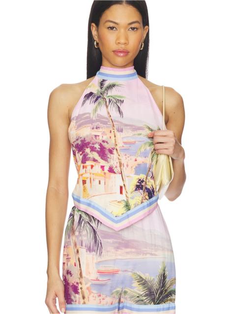 L'AGENCE Kochi Postcard Print High Neck Top