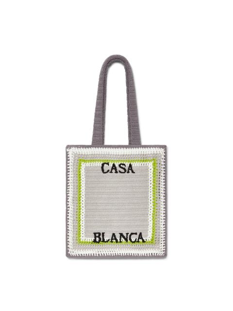 CASABLANCA Grey Stripe Crochet Bag