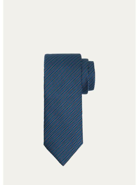 Brioni Men's Silk and Cotton Micro Jacquard Tie