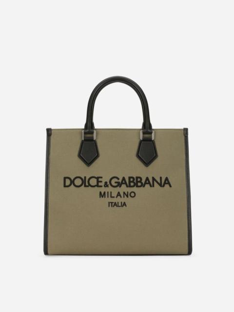 Dolce & Gabbana Small canvas shopper with logo