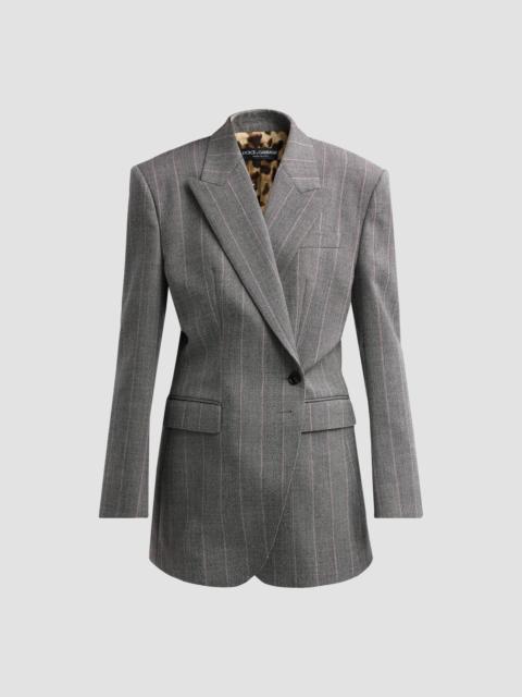 Dolce & Gabbana Women's Pinstripe Wool Double-Breasted Jacket - Rigato