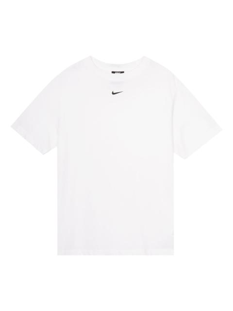 Nike (WMNS) Nike Sportswear Essential Solid Color Small Label Casual Round Neck Short Sleeve White T-Shir