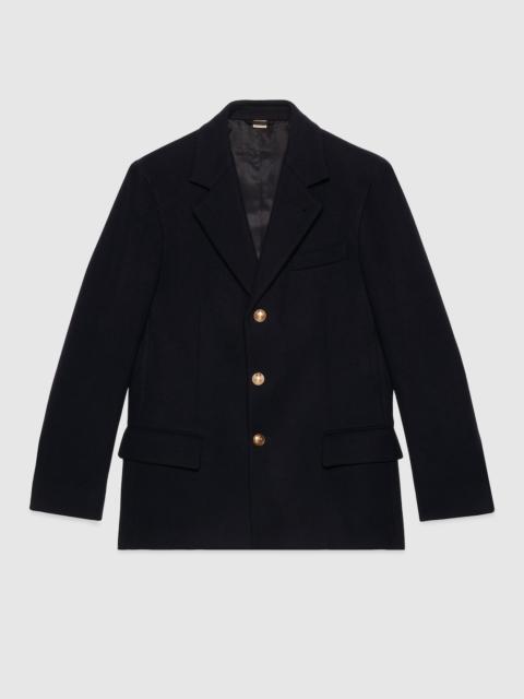 Wool felt jacket with Gucci cities label
