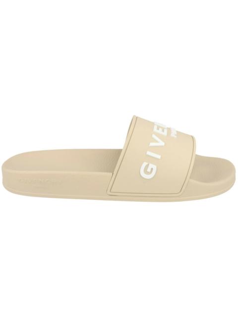 Givenchy Givenchy Logo Signature Slides Beige