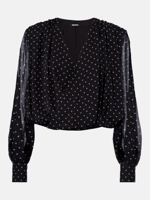 ROTATE Floral ruched blouse