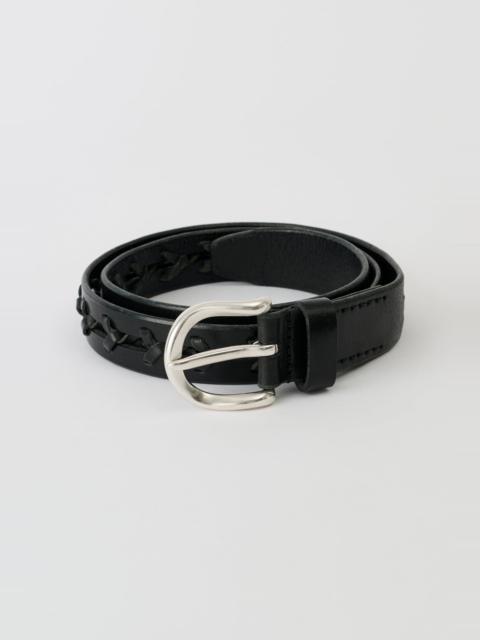 Our Legacy Plait Belt Flecking Black Leather