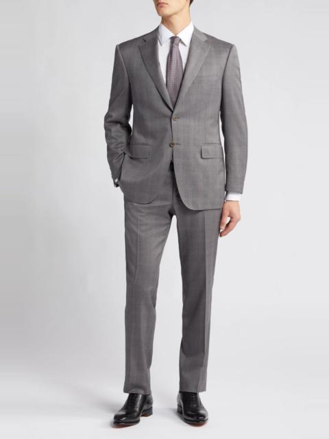 Canali Siena Regular Fit Plaid Wool Suit