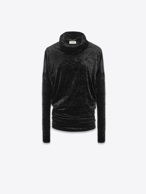 SAINT LAURENT high-neck top in velvet