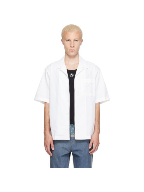 Marine Serre White Regenerated 'Household Linens' S/S Shirt