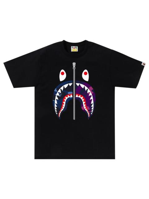 BAPE Color Camo Separate Shark Tee 'Black/Navy'