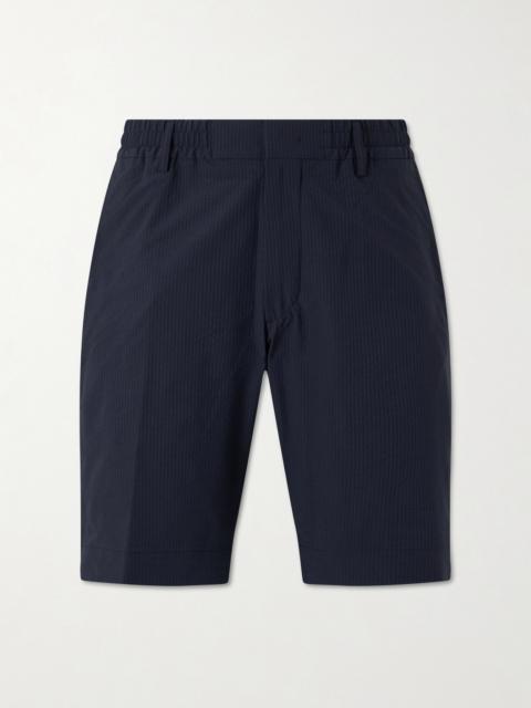 NN07 Billie Straight-Leg Striped Seersucker Shorts