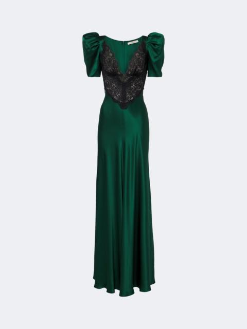 RODARTE Lace-trimmed silk satin gown