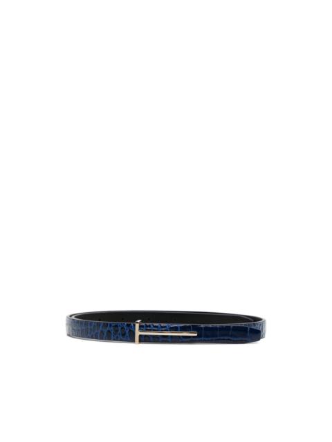TOM FORD crocodile-effect buckle belt