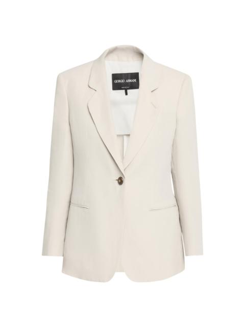GIORGIO ARMANI Women's Linen Single-Breasted Blazer - Solid Medium Grey
