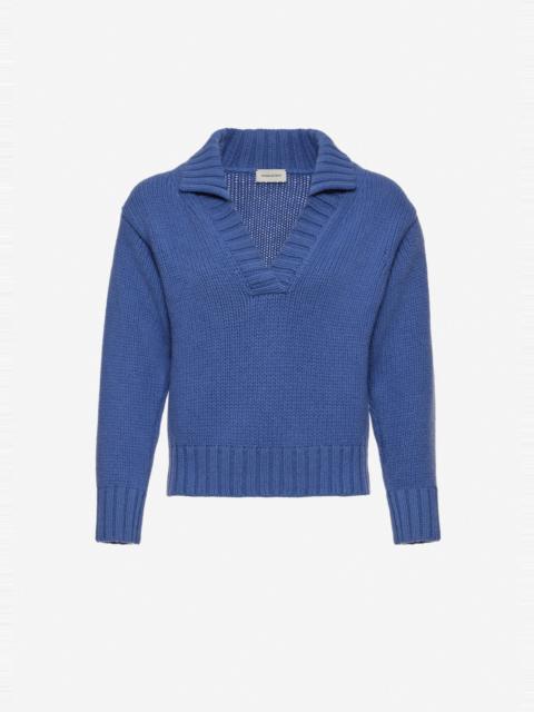 MAGDA BUTRYM Cashmere polo sweater in blue