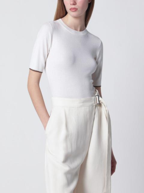 Brunello Cucinelli White cashmere and silk knit top