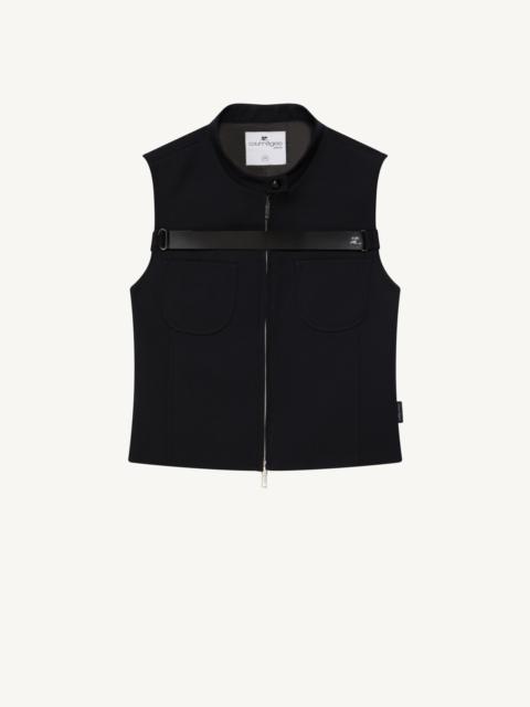 courrèges SLEEVELESS STRAP TWILL JACKET