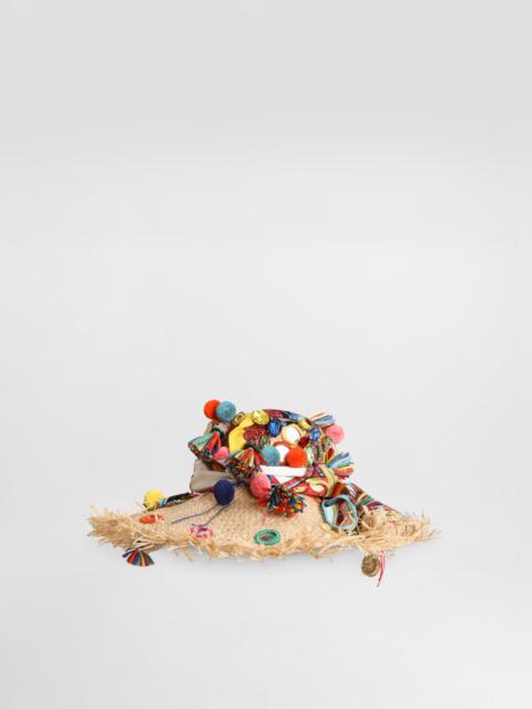 Dolce & Gabbana Raffia hat with applications