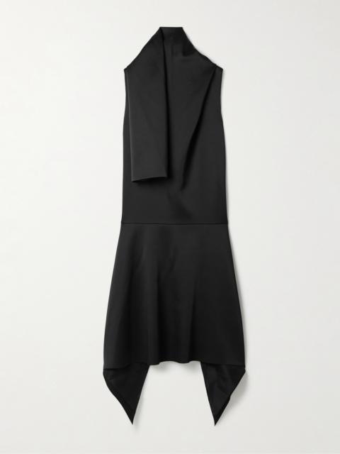 KHAITE Loell Draped Duchesse-satin Midi Dress