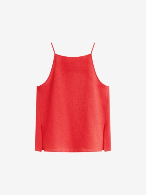 The Frankie Shop Cazaux Textured Boxy Top - Red