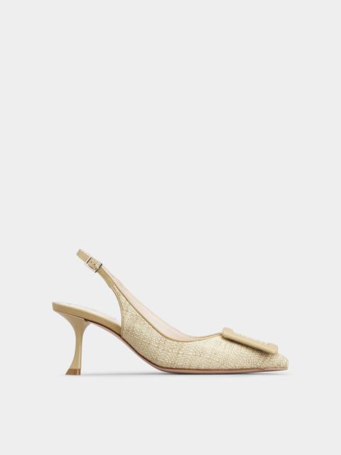 Roger Vivier Viv' In The City Piping Slingback Pumps in Fabric