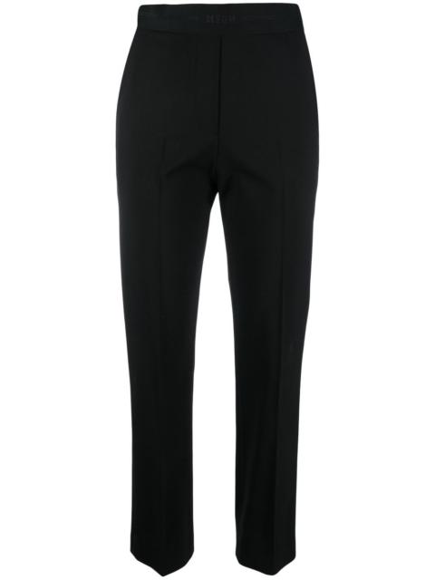 MSGM logo-waistband 자르기 바지
