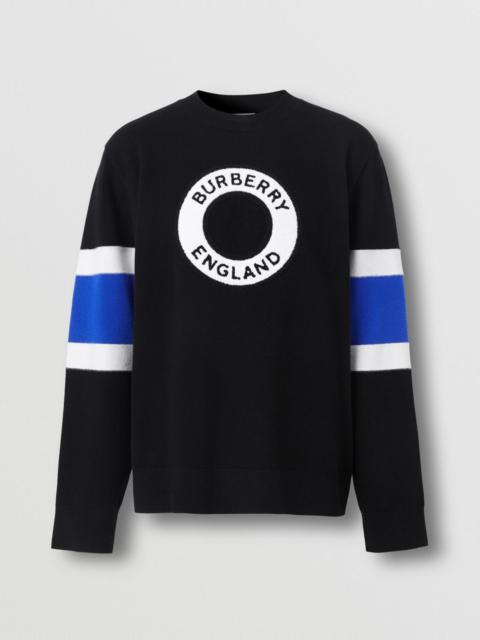 Burberry Logo Graphic Appliqué Wool Cashmere Sweater