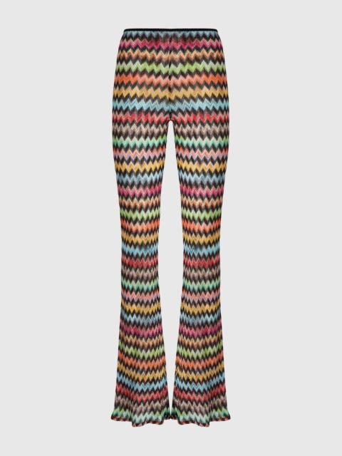 Missoni Flared pants in lamé viscose with micro zigzag pattern