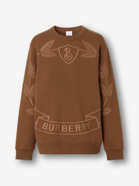 Burberry Embroidered Oak Leaf Crest Cotton Sweatshirt