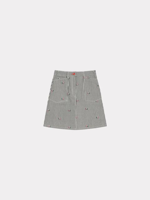'KENZO Pixel' striped denim mini skirt