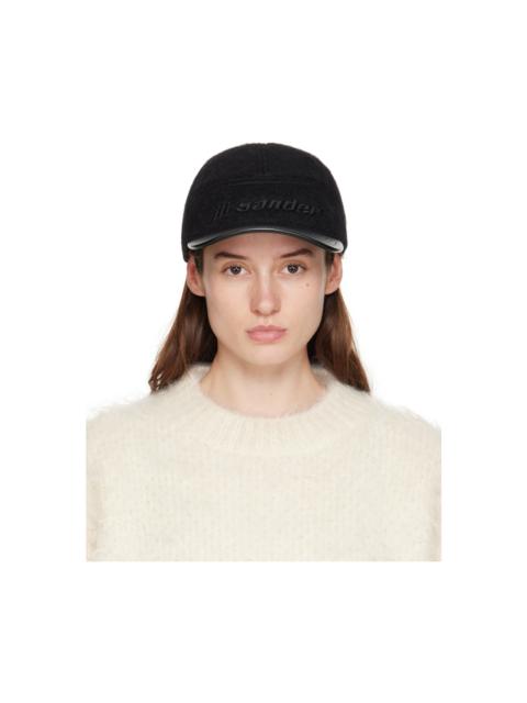 Jil Sander Black Embroidered Cap