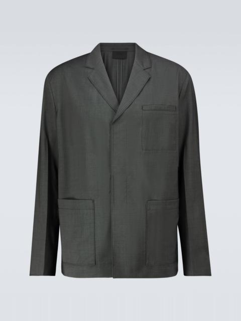 Prada Single-breasted wool poplin jacket