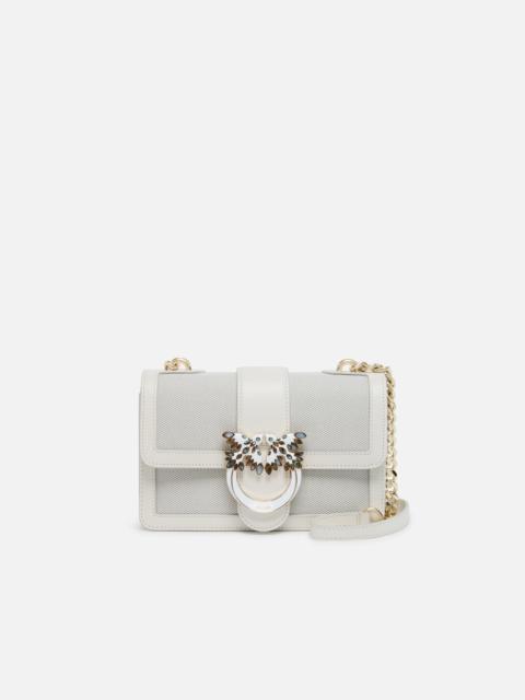 PINKO LOVE BAG MINI CROSSBODY BAG WITH LEATHER PIPING