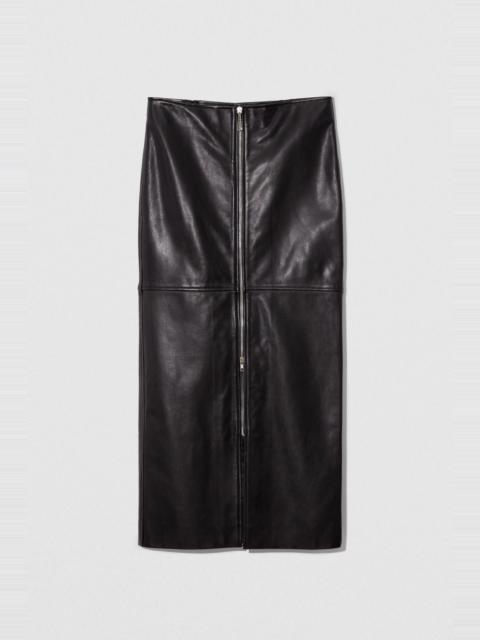 BY FAR MILENA LONG SKIRT BLACK CALF NAPPA LEATHER