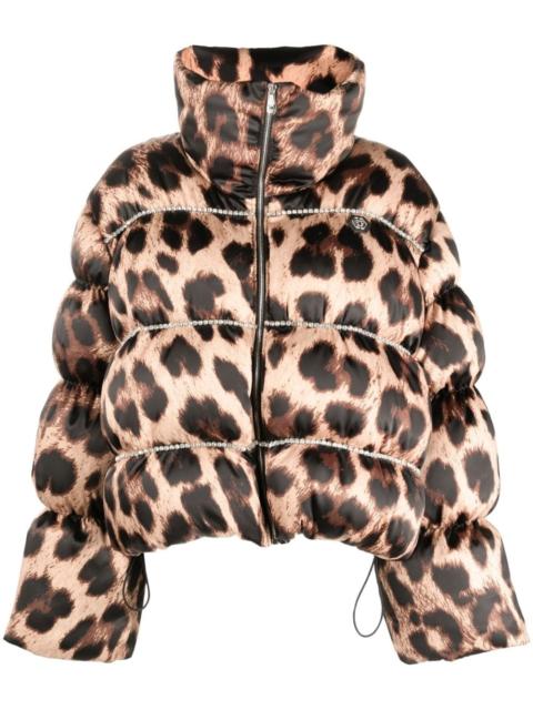 PHILIPP PLEIN leopard-print puffer jacket