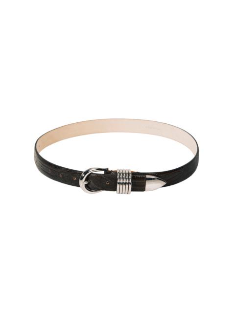 DÉHANCHE Hollyhock Lizard-Effect Leather Belt brown