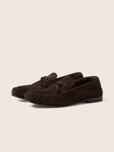 ZEGNA DARK BROWN SUEDE LOAFER