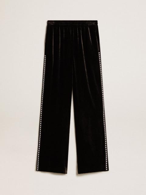 Golden Goose Black joggers with white embroidery