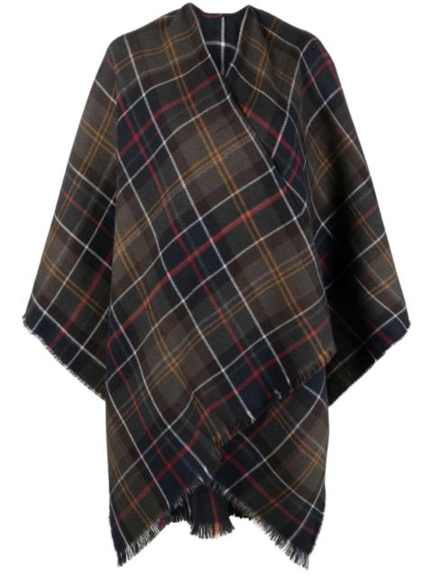 Barbour Montieth check-pattern poncho