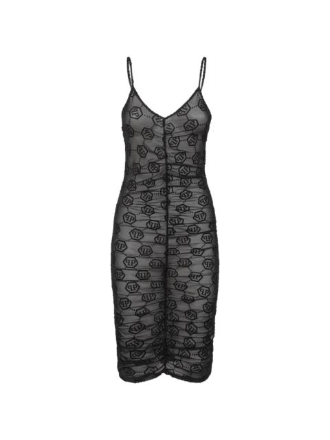 PHILIPP PLEIN monogram tulle dress