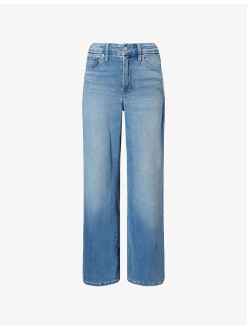 GOOD AMERICAN Good Waist Palazzo-Leg Stretch-Denim Blend Jeans
