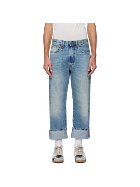 R13 Blue Cuffed X-Boyfriend Jeans