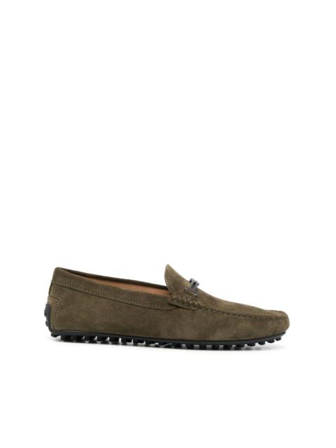 horsebit suede loafers