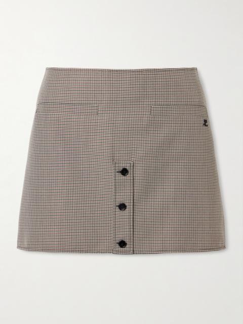 courrèges Houndstooth Wool-blend Mini Skirt