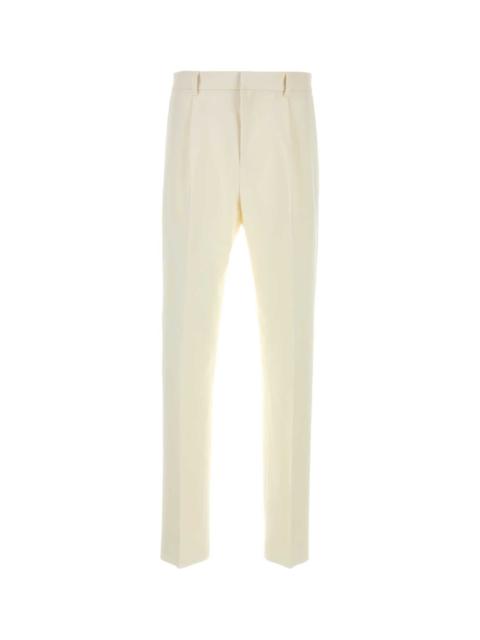 FERRAGAMO Ferragamo Cotton Blend Trousers — Ivory